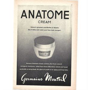 Germaine Monteil Anatome Creme Health Beauty 1960s Vintage Print Ad 9 inch